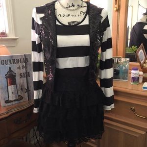 Justice size 16 long sleeve w/vest